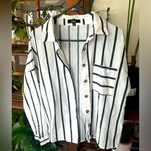 B&W Striped Button Up